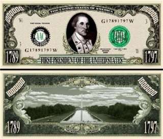 George Washington Million Dollar Bill (5/$2.50)  