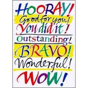    Congratulations Greeting Card Hooray Good For You 