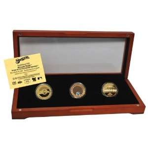  MILWAUKEE BREWERS 24kt Gold and Infield Dirt 3 Coin Set 