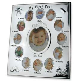 Polished Aluminum My First Year Photo Picture Frame  