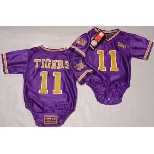State University Tigers (LSU) NCAA Football Infant/baby Onesie Jersey 
