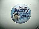 John KERRY for President 2004 Campaign LARGE 3 Pinback