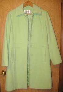 EUC CHADWICKS Womens 80% WOOL Pea Coat 6 M Lime Green  