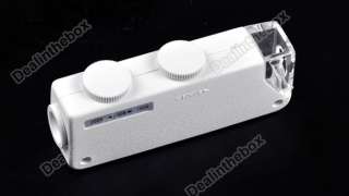 Mini Handheld 160X 200X Zoom LED Lighted Pocket Microscope White New 