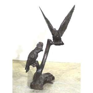   Galleries SRB15022 Big Parrot with Tree Bronze: Home & Kitchen