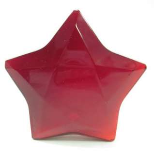 ROSENTHAL Red Faceted Glass Star Paperweight  