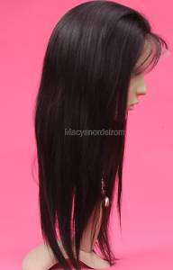 Full Lace Cap 100% Indian Remy Human Hair Wig 18 Yaki  