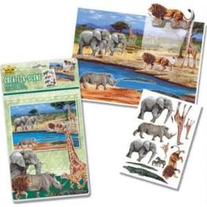  Create a Scene Wild Animal Reusable Sticker Set Toys 