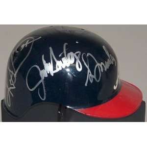  Atlanta Braves Pitchers Autographed Mini Helmet   Autographed MLB 
