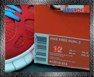 Nike Free Run+ 2 Sport Red White Blue Glow 8~12 Running  