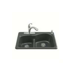  Kohler K 5839 4 Woodfield Self Rim Kitch Sink, Black