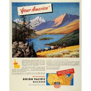  1945 Ad Union Pacific Railroad Idaho Sawtooth Range Rocky 
