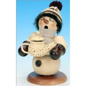  German Smoker   Snowman With Coffee