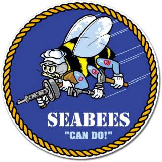US Navy Seabees Seal Can Do Wall Window Car Sticker Decal Mural   Pick 