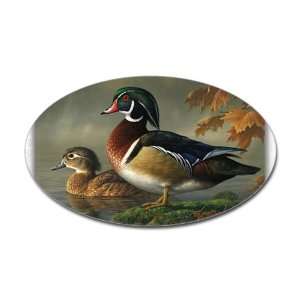  Sticker (Oval) Wood Ducks 