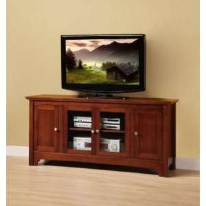  52 Inch Solid Wood TV Console with 4 Doors