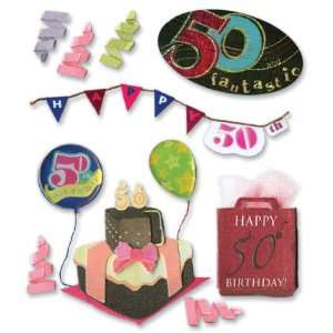  Jolees Boutique Dimensional Stickers 50th Birthda 