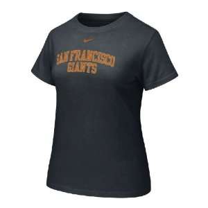 San Francisco Giants Womens MLB Black Arched Graphic Tee By Nike Team 