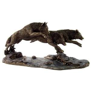  Bergsma Wolves Running Statue Wolf Sculpture SHIPS 