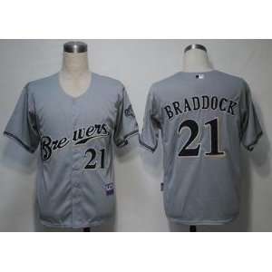 Milwaukee Brewers Baseball Jersey #21 Braddock Grey Jerseys Size 48 56 