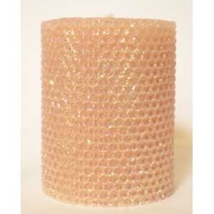  50 Hour 4 Inch Natural Beeswax Hybrid Pillar Glitter 