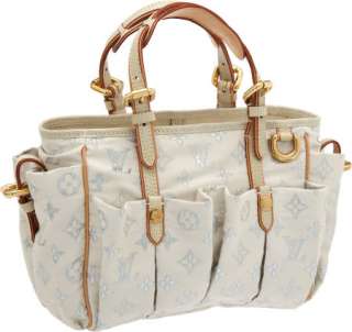 Louis Vuitton Rare White Glitter Collection Cabas Tote Bag NR  