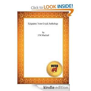 Epigrams From Greek Anthology J.W.Mackail  Kindle Store