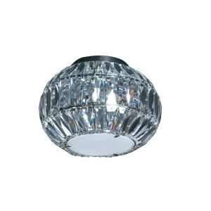   Chrome Flush Mount with Crystal Pendalogues AC130