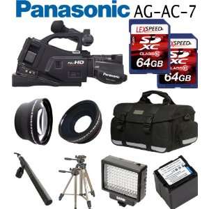  Panasonic AG AC7 HD Shoulder mount AVCHD Camcorder + Rode 