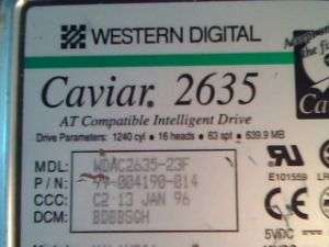 Hard Drive IDE Disk Western Digital Caviar 2635 41H6951  