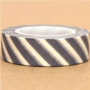  white Washi Masking Tape deco tape grey stripes: Toys 
