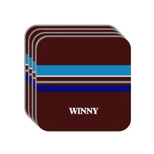 Personal Name Gift   WINNY Set of 4 Mini Mousepad Coasters (blue 