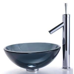   Bathroom Sink   Clear Black Glass /Oil Rubbed Bron: Kitchen & Dining