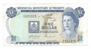 Bermuda 1 Dollar 1978 VF CRISP Banknote P 28b  