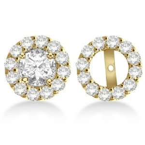  Round Cut Diamond Earring Jackets 14k Yellow Gold (1.00ct 