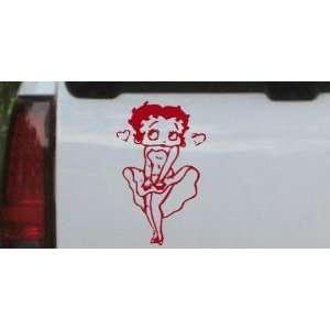 Betty Boop Skirt Cartoons Car Window Wall Laptop Decal Sticker    Red 