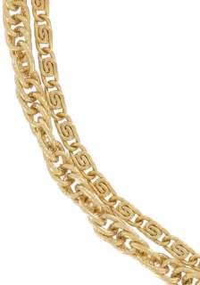 Double Chain Gold Tone Vest Chain Rope Paperclip  