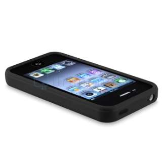 TPU Bumper Cover Case+Privacy Protector for iPhone 4 4G  