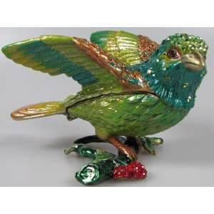  Crystal Jeweled Trinket Box   Bird J5C1: Home & Kitchen