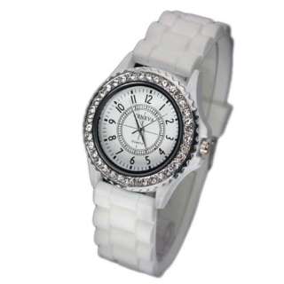 Classic Gel Silicone Quartz Wristwatches Jelly Watch w/ Crystal Men 