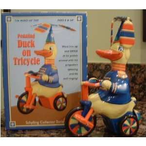  Schylling Pedaling Duck on Trike Tin Collectible Toys 