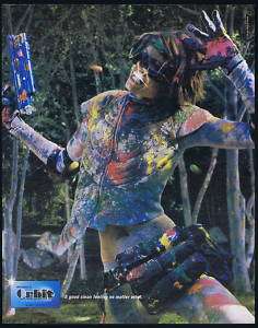 2002 Wrigleys Orbit Gum Paint Ball Gun Woman Photo Ad  