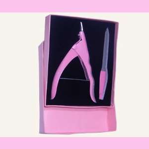  Axiom Nail Clipper Acrylic False Nail Cutter Pink & Filer 