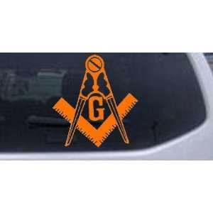   and Compass Car Window Wall Laptop Decal Sticker    Orange 8in X 8.6in