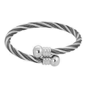  Stainless Steel Twisted Wire Bracelet: Jewelry