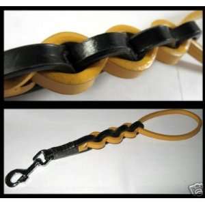  Braided Leather Leash Lead 18 Yellow Black HOT: Kitchen 