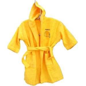   Kids Hooded Bathrobe 100% Turkish Cotton Terry Bath Robe Yellow Baby