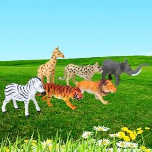  6pcs Plastic Wild Animals Toy Model Toys & Games