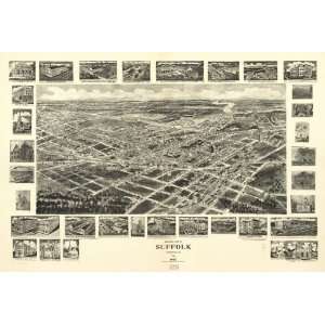  c1907 Birds eye map of Suffolk, Virginia