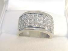 18K White Gold 0.90TDW 36 Diamond Pave Set Ring   GIA Appraised $3225 